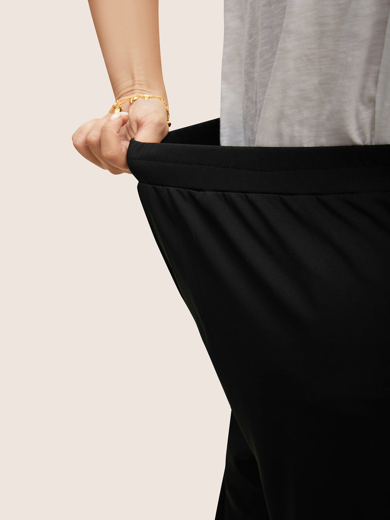 Medium stretch Laser Cut Elastic Waist Pants