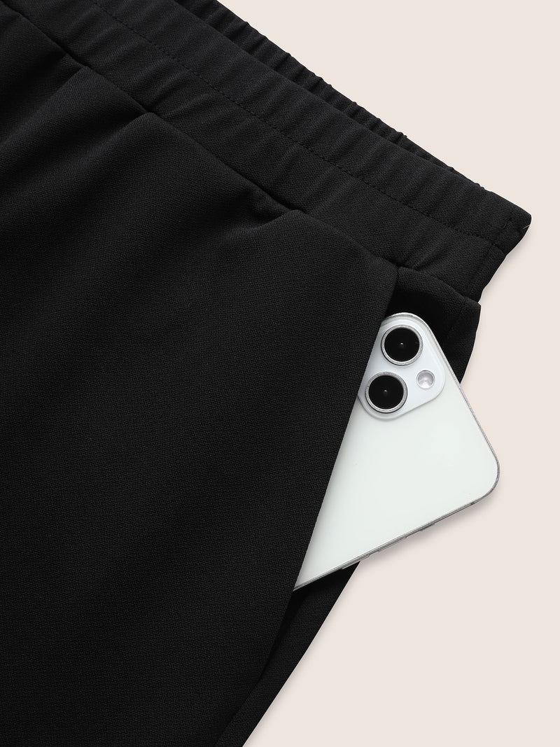 Medium stretch Laser Cut Elastic Waist Pants