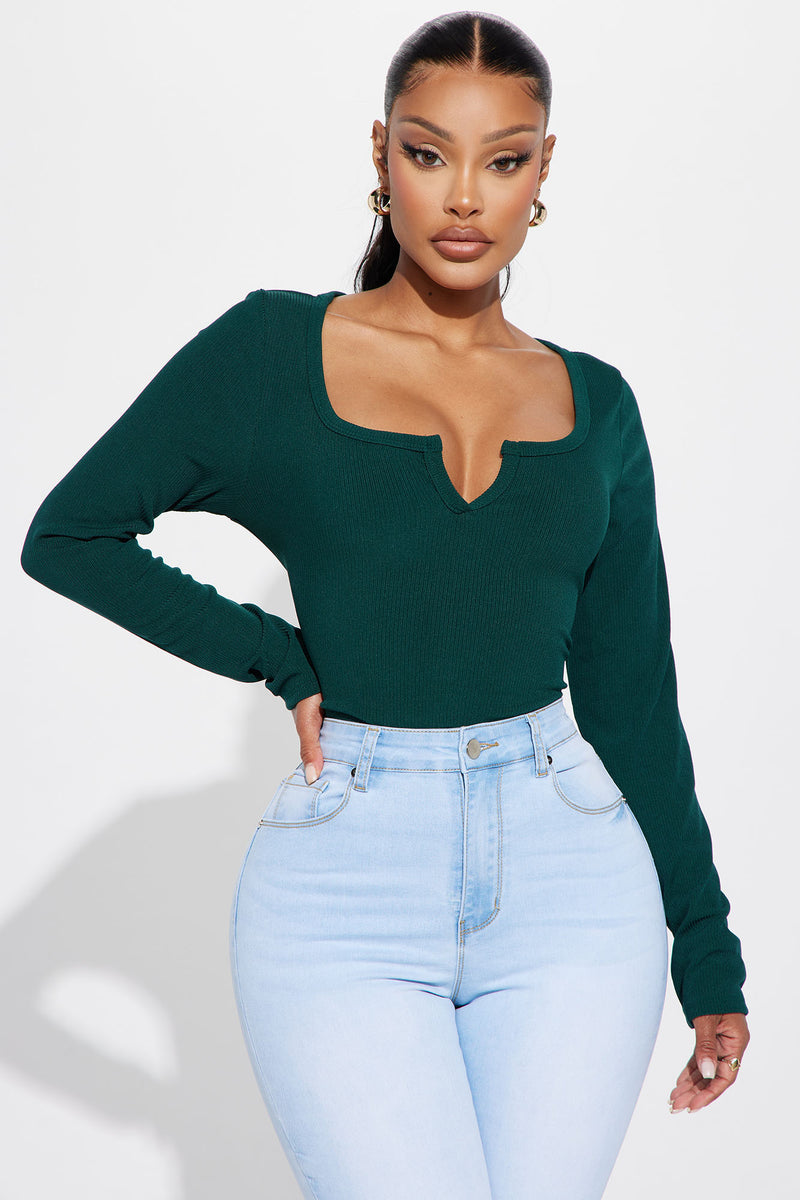 Eileen Scoop Neck Top - Green