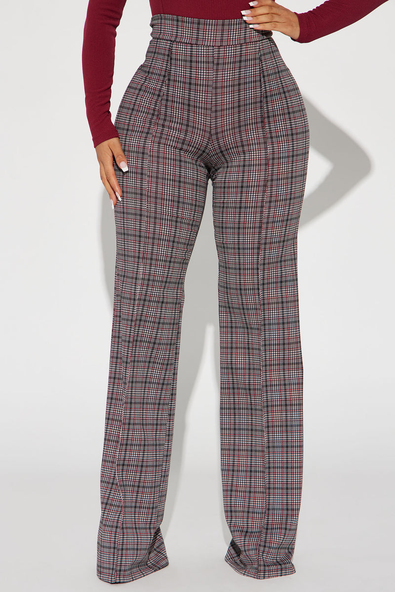 Victoria High Waisted Dress Pant - Black/Red