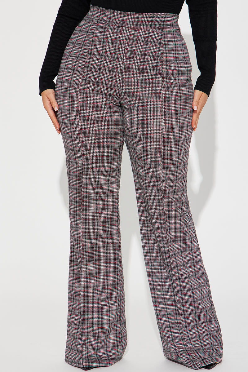 Victoria High Waisted Dress Pant - Black/Red
