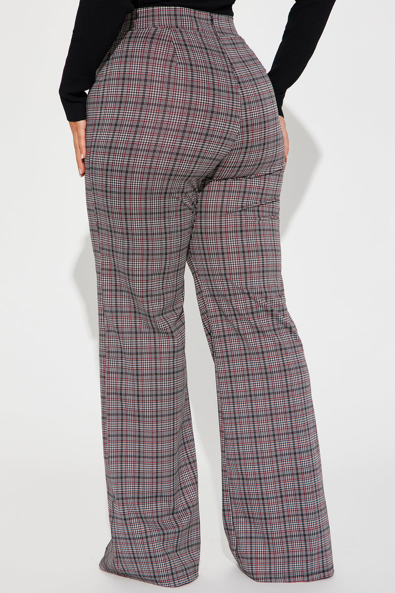 Victoria High Waisted Dress Pant - Black/Red