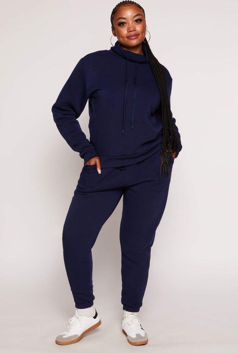 Plus Size Funnel Neck Sweatshirt