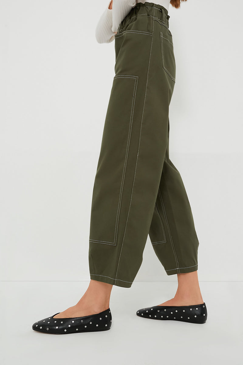 Olive Organic Barrel Work Pant