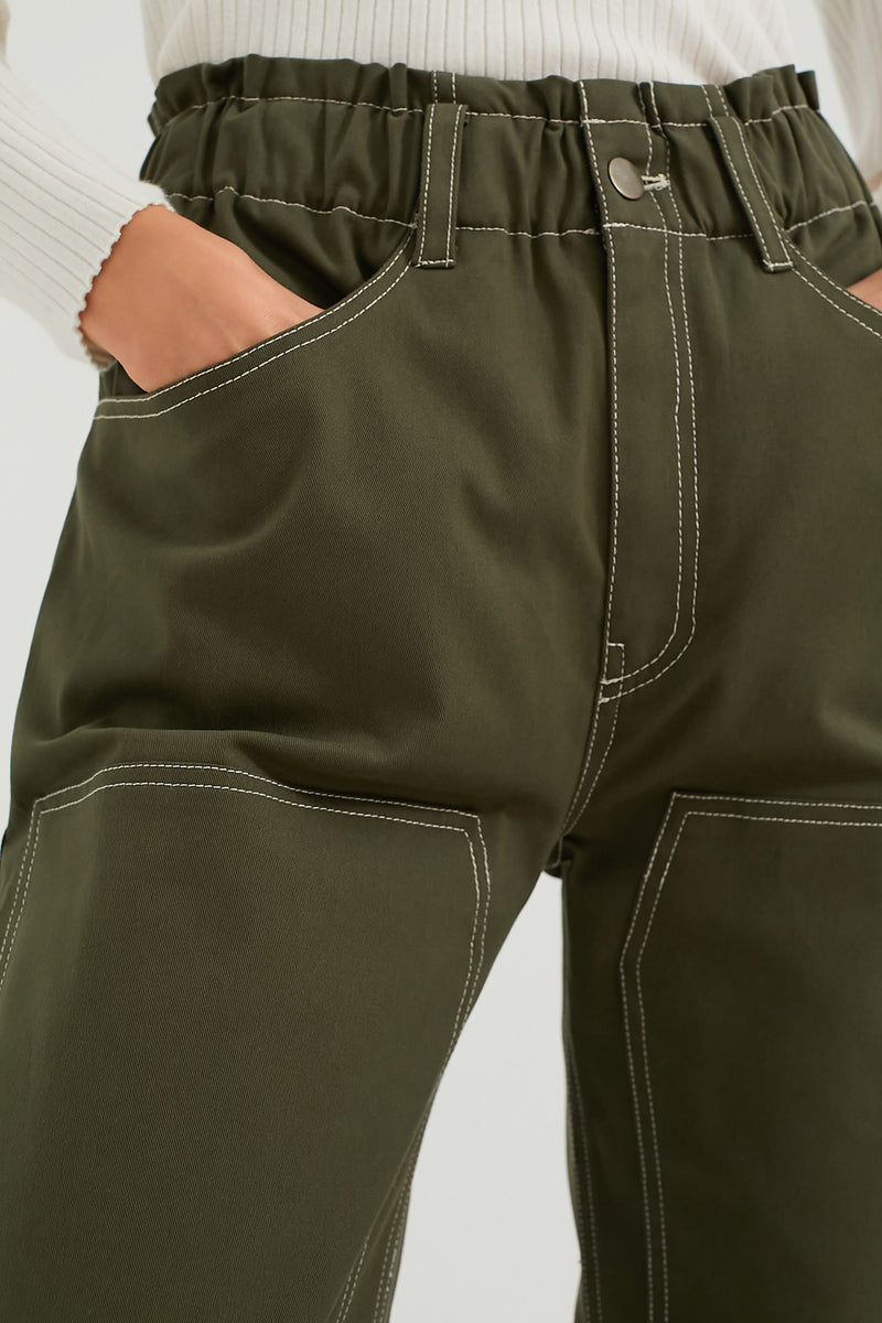 Olive Organic Barrel Work Pant