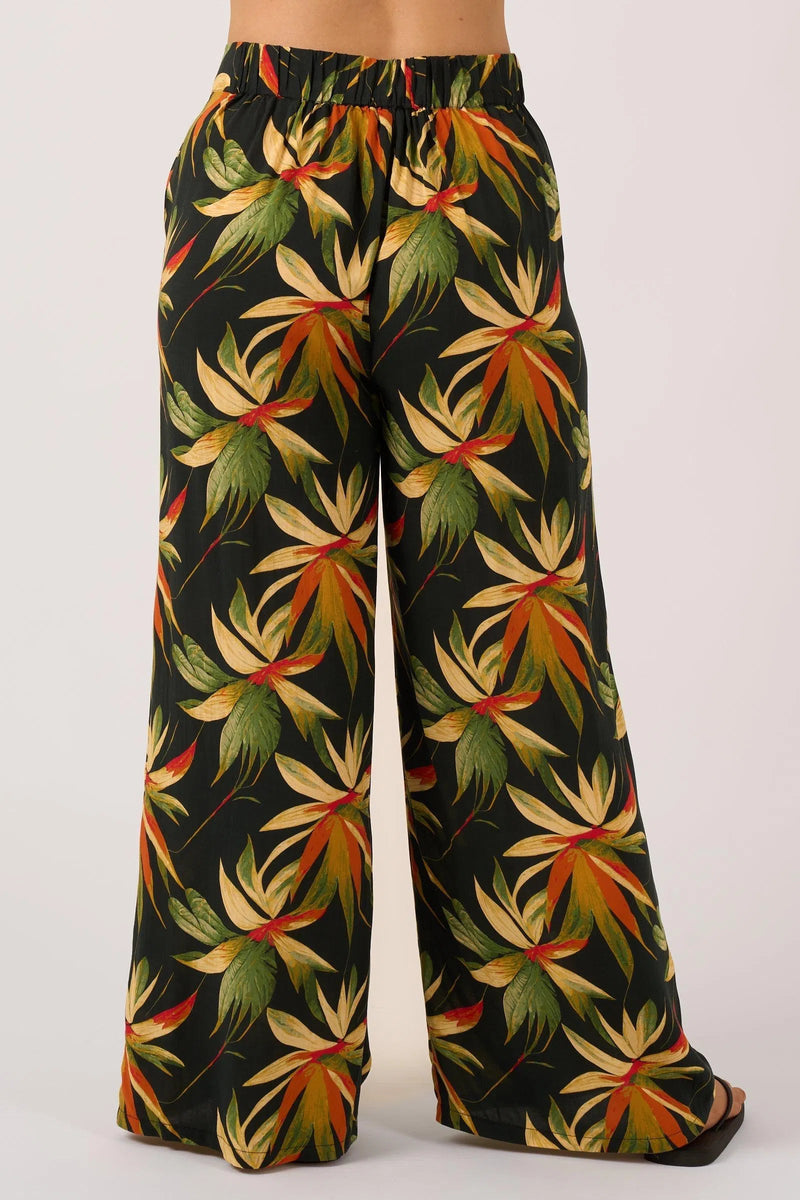 Sustainable Viscose Wide Leg Pant With Pockets - Black Tropico