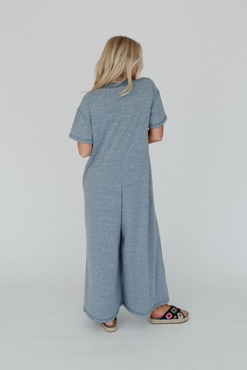 The Nest Jodi Short Sleeve Jumpsuit - Blue