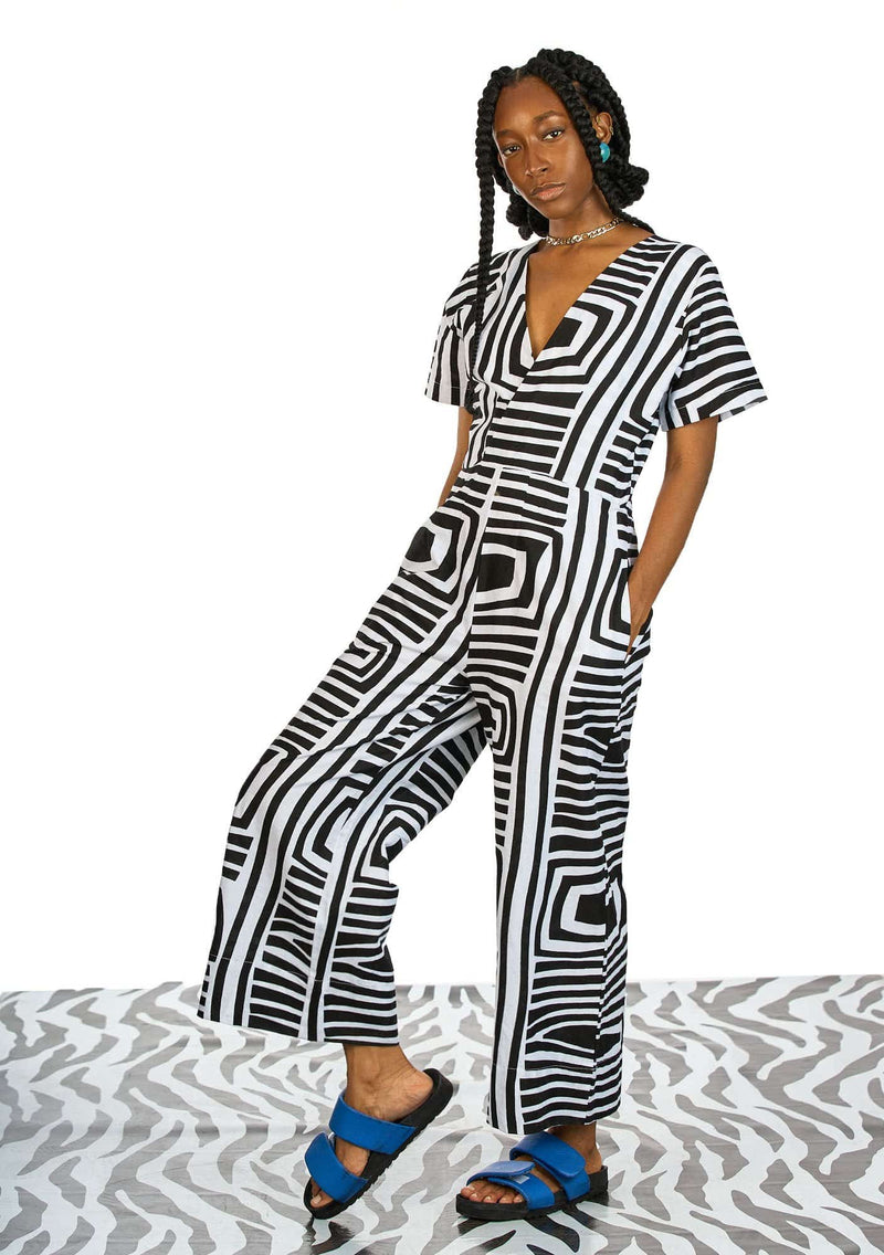 Wrap Body Jumpsuit - Monochrome