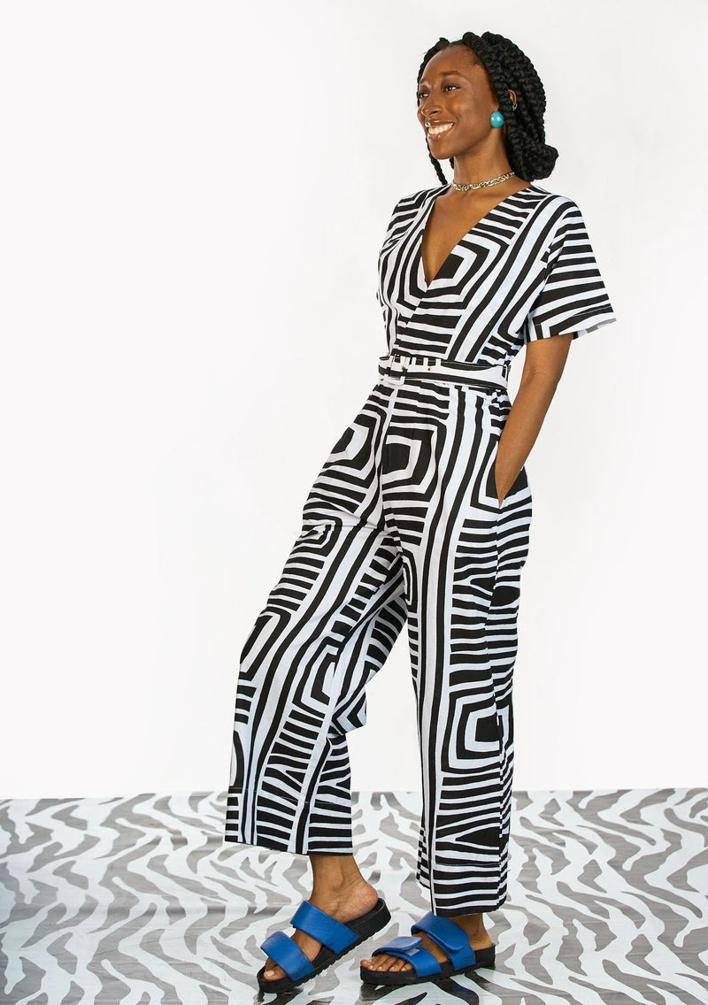 Wrap Body Jumpsuit - Monochrome