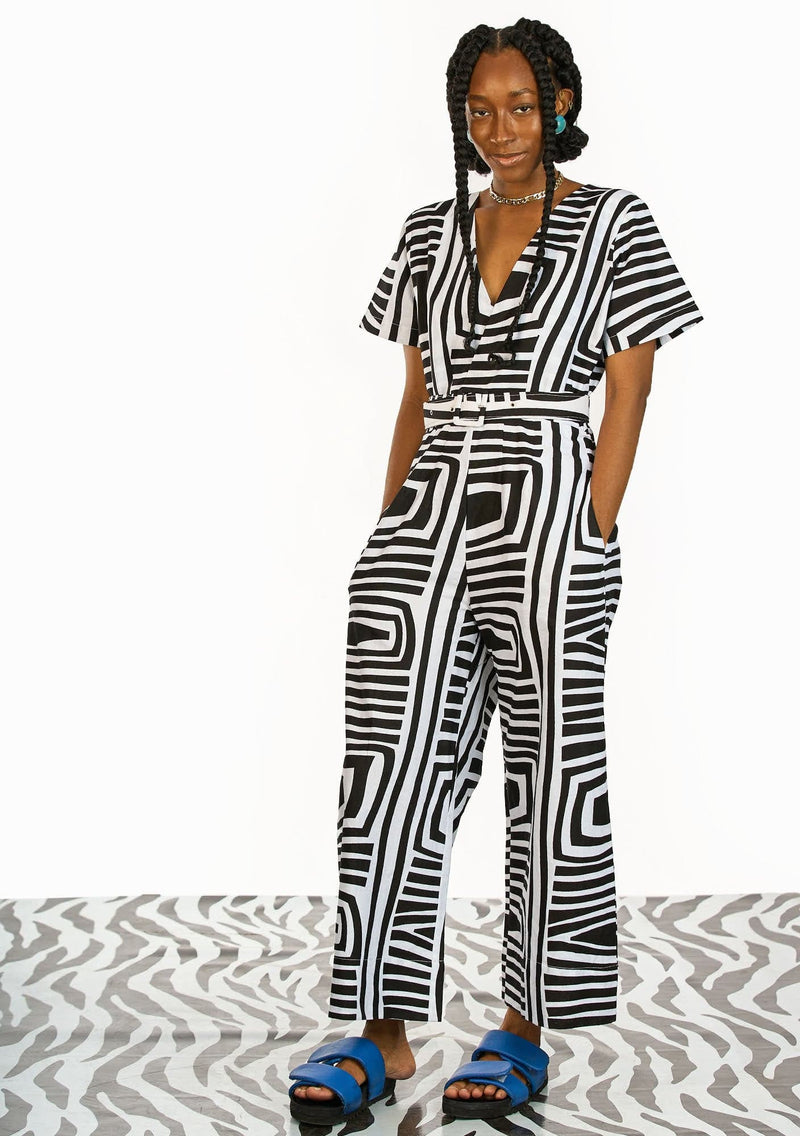 Wrap Body Jumpsuit - Monochrome