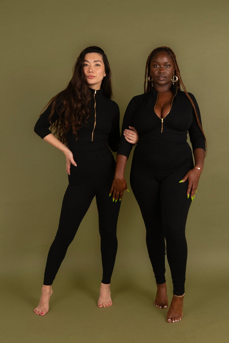 Zip Jumpsuit in Black