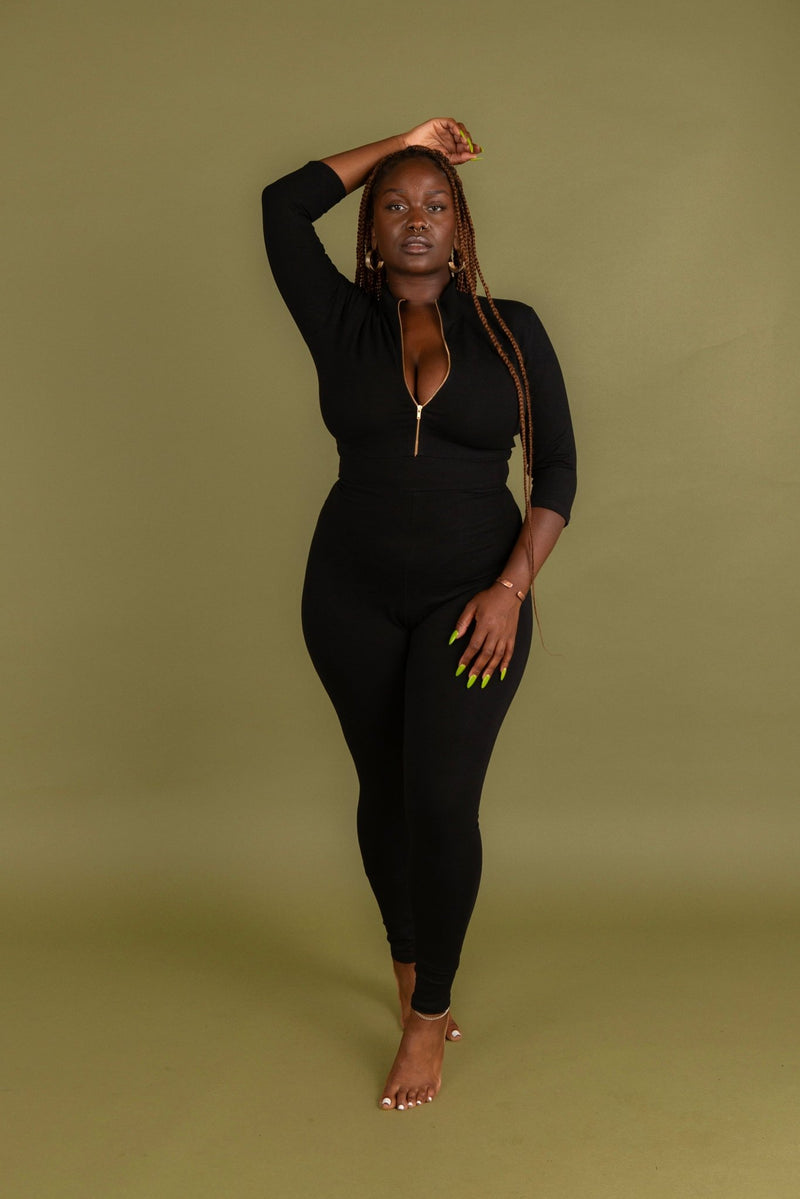 Zip Jumpsuit in Black
