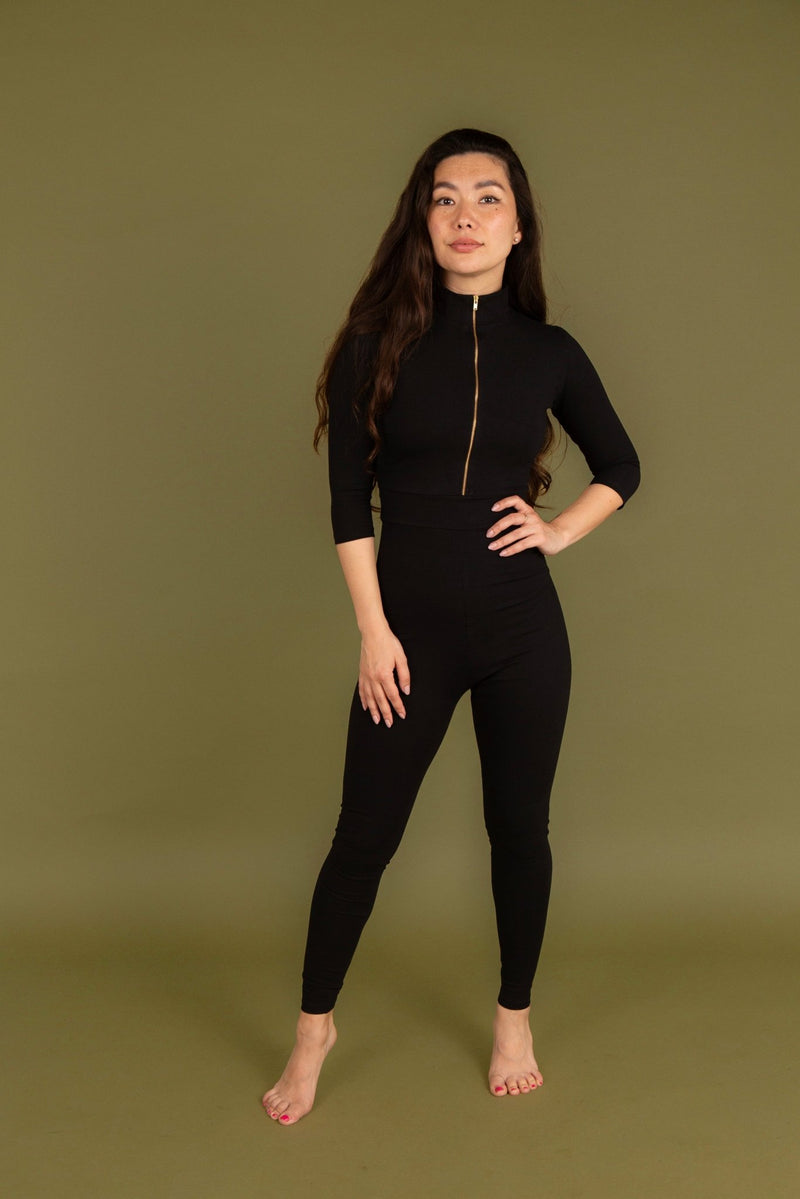 Zip Jumpsuit in Black
