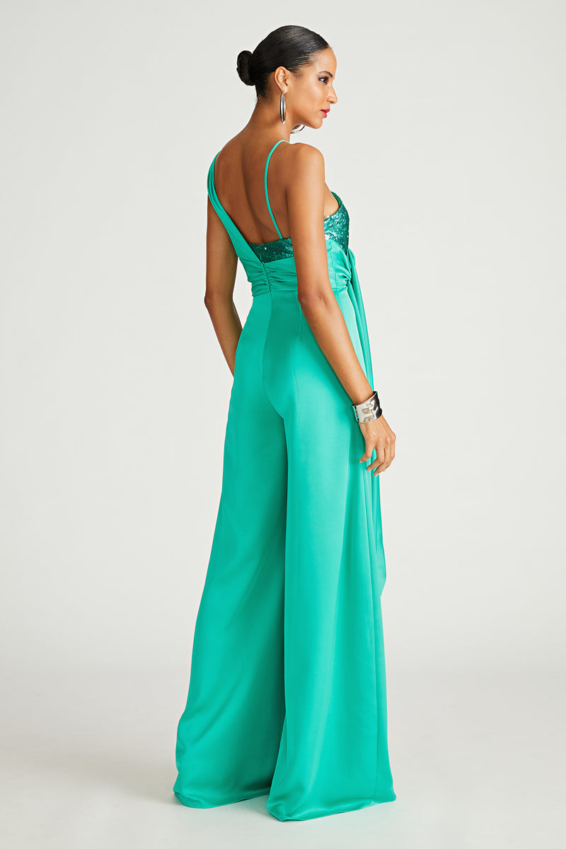 Khi Jumpsuit In Satin & Sequin