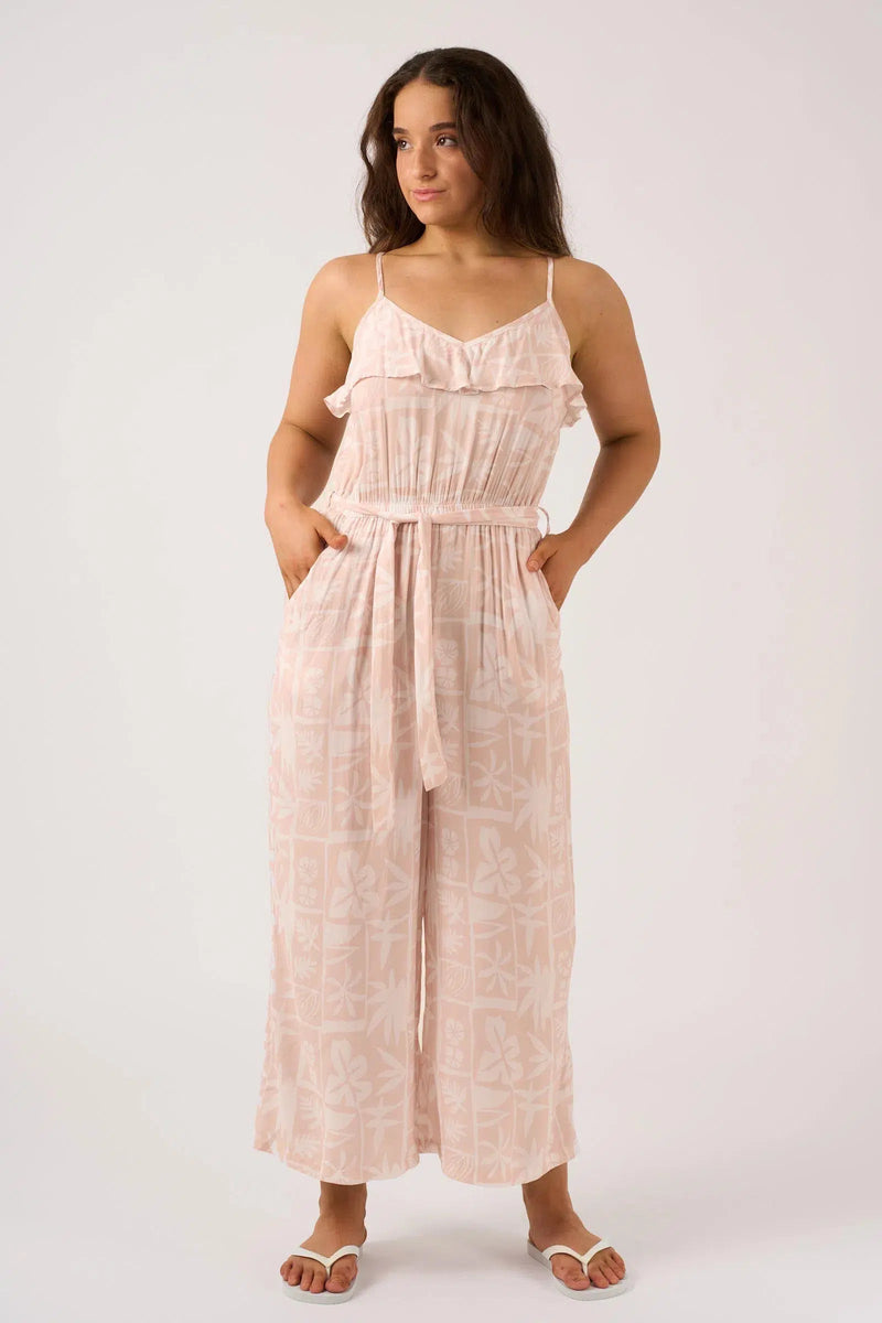 Sustainable Viscose Frill Jumpsuit - Nude Tiki