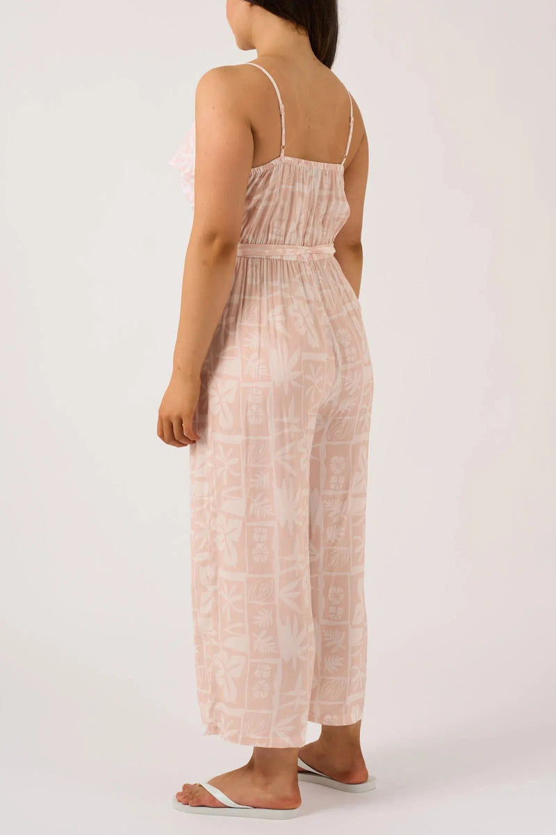 Sustainable Viscose Frill Jumpsuit - Nude Tiki
