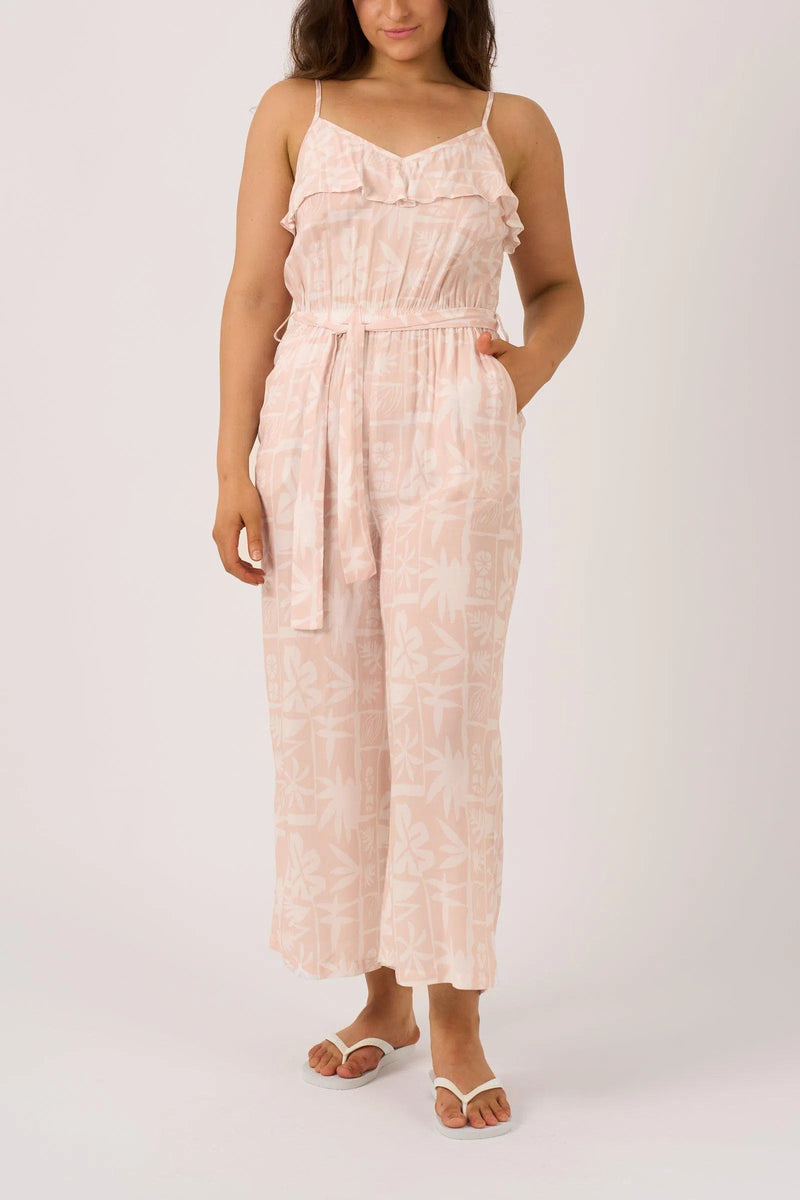 Sustainable Viscose Frill Jumpsuit - Nude Tiki