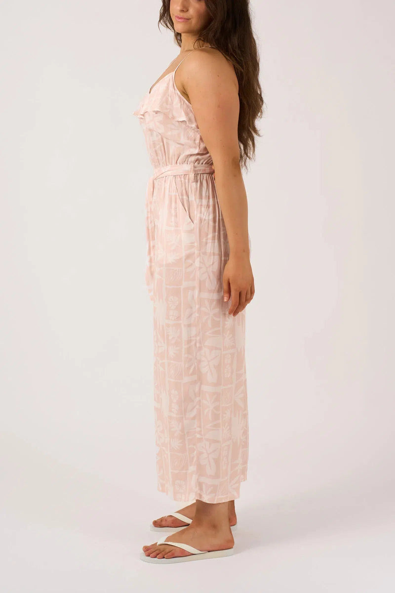 Sustainable Viscose Frill Jumpsuit - Nude Tiki