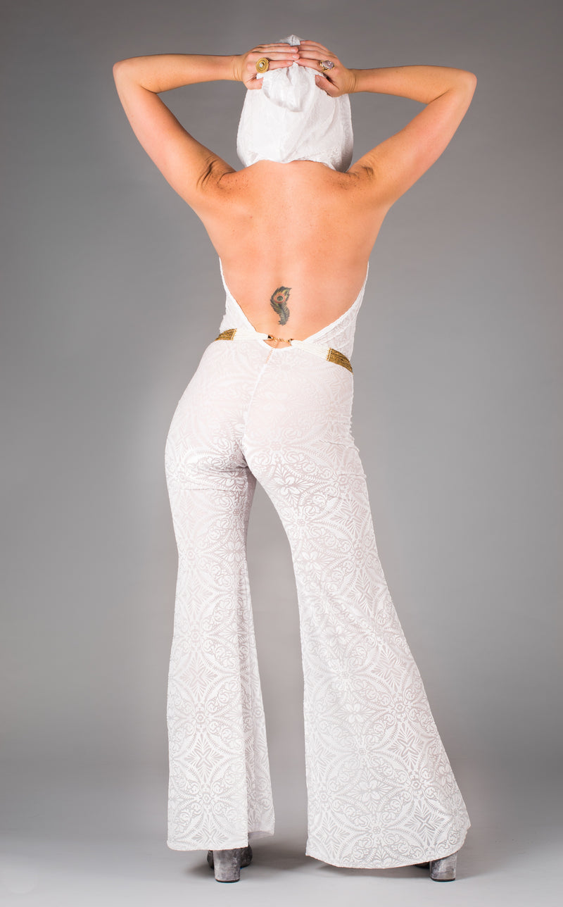 Snow White Burnout Velvet Mystique Onesie