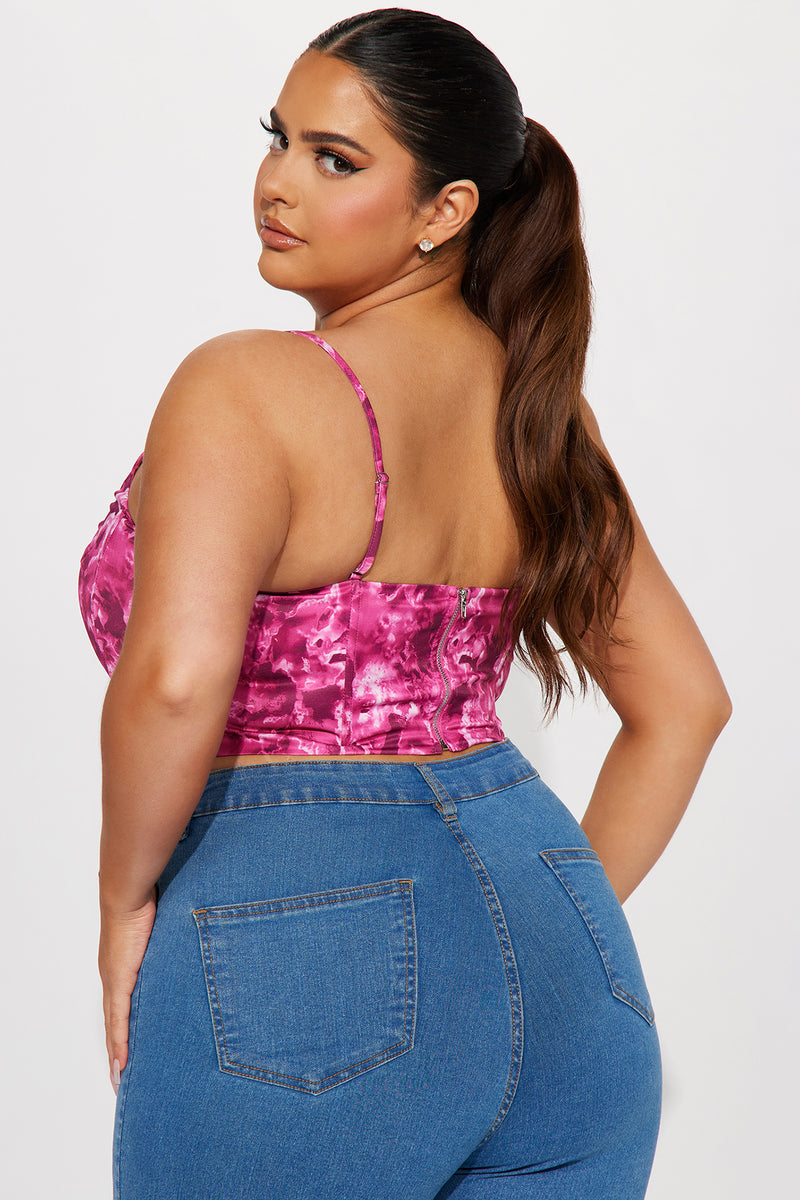 Bring Me Flowers Corset Top - Fuchsia