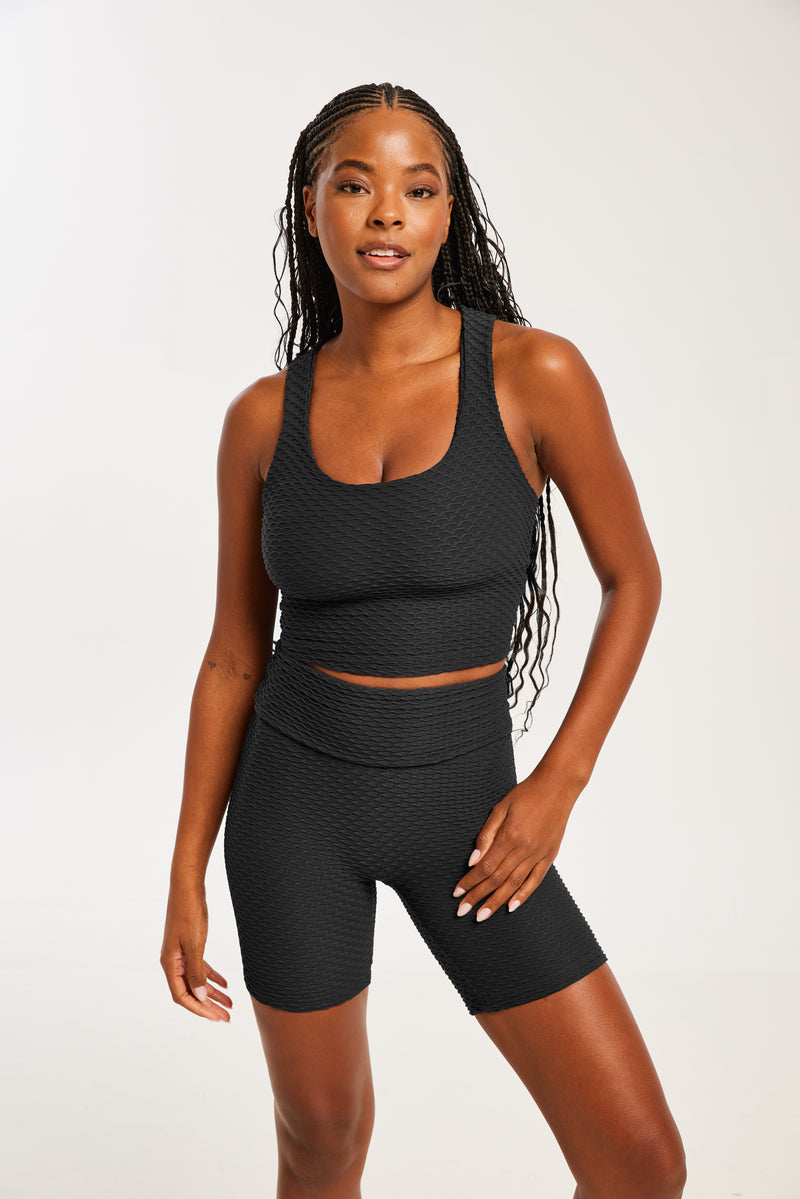 Croco Skin Seamless Shorts Black