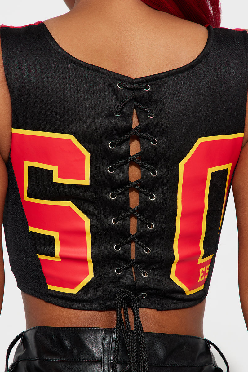 Chiefs Halftime Show Corset Top - Red/Black