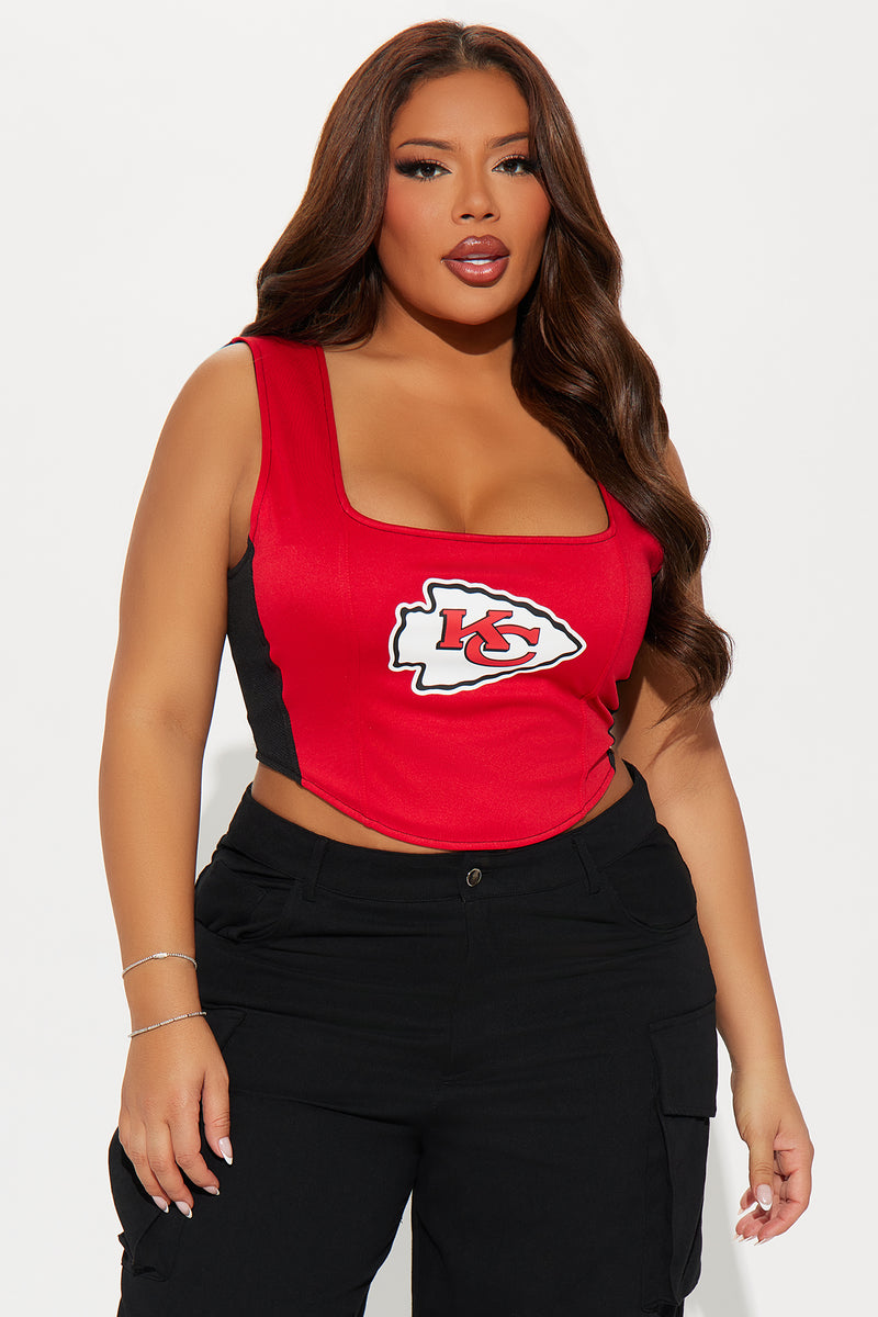 Chiefs Halftime Show Corset Top - Red/Black