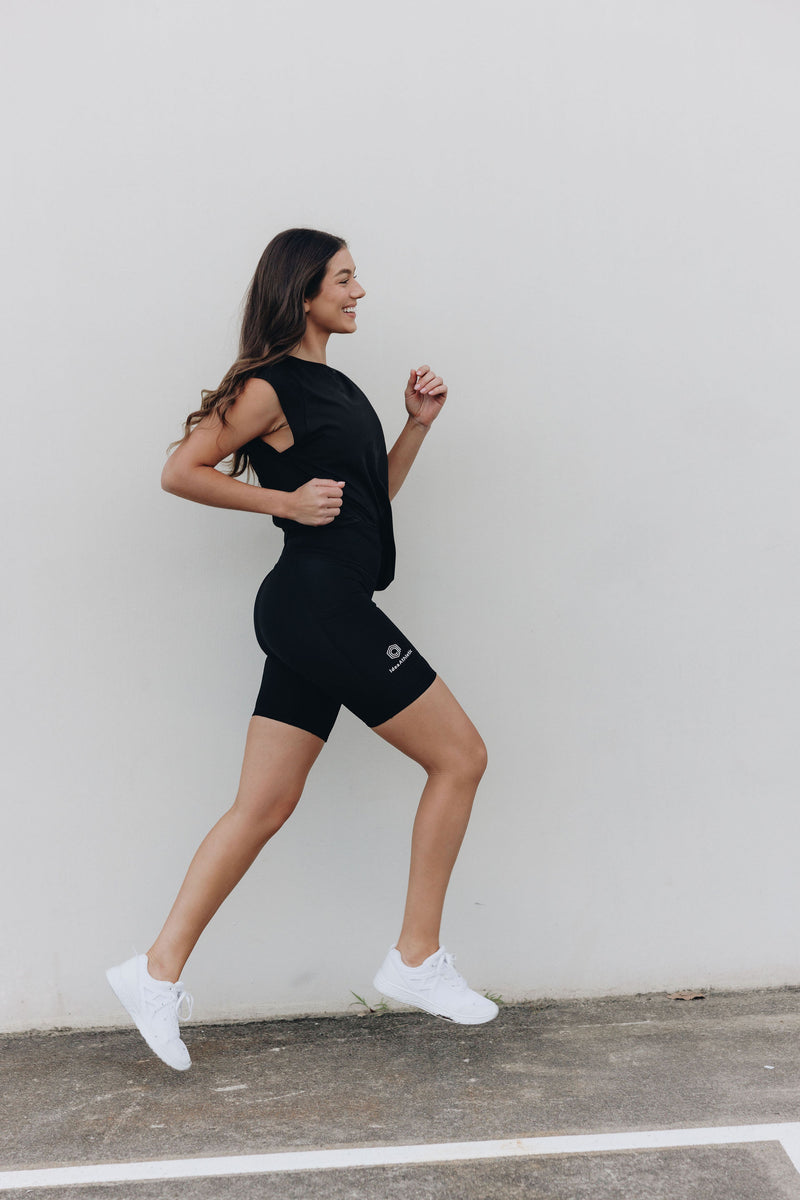 invisiSweat Bike Shorts - High Waisted Basic Black