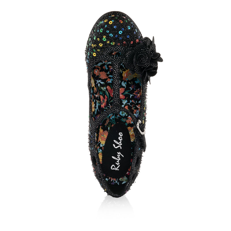 Valerie Sequin T-Bar High Heels by Ruby Shoo