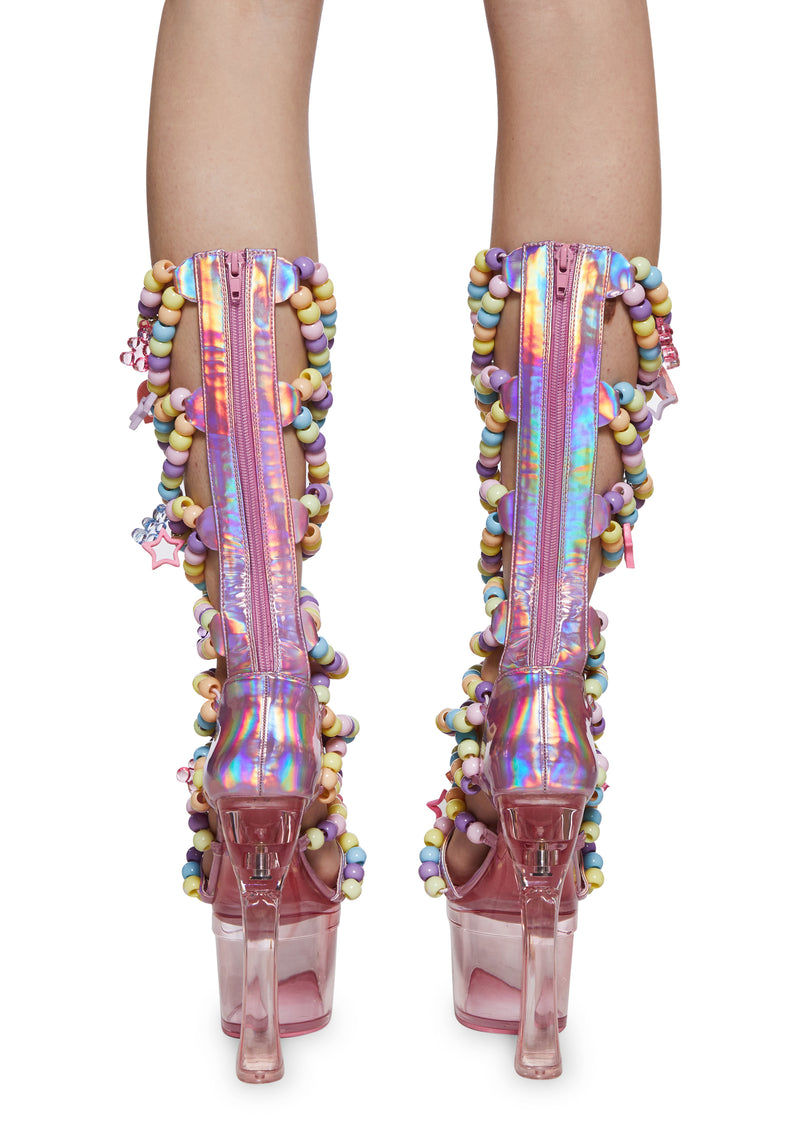 Sugar Addict Platform Heels - Pink