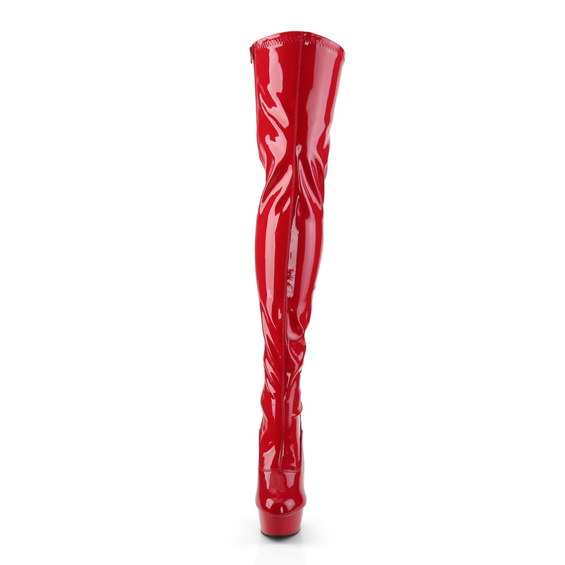 DELIGHT-3063 Pleasers 6 Inch Heel Red  Stripper Platforms High Heels