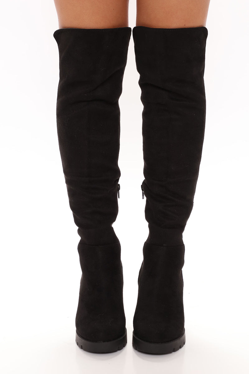 Out In The World Heeled Boots - Black