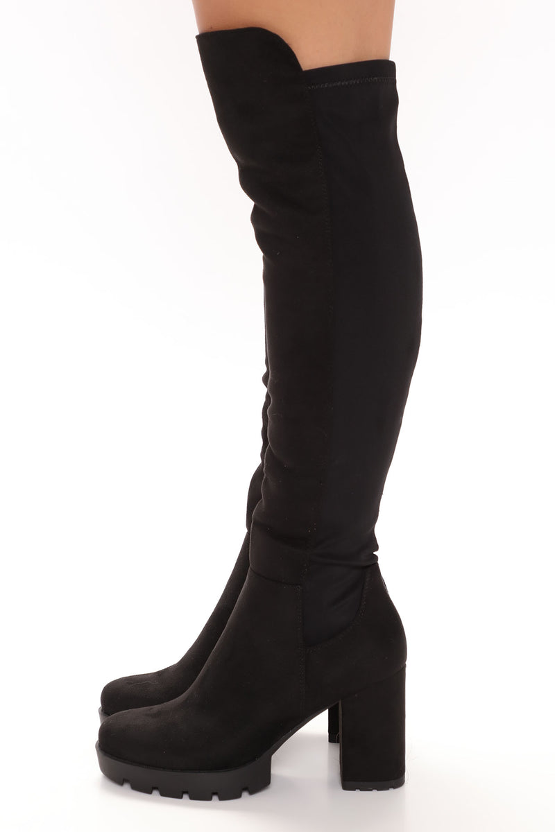 Out In The World Heeled Boots - Black