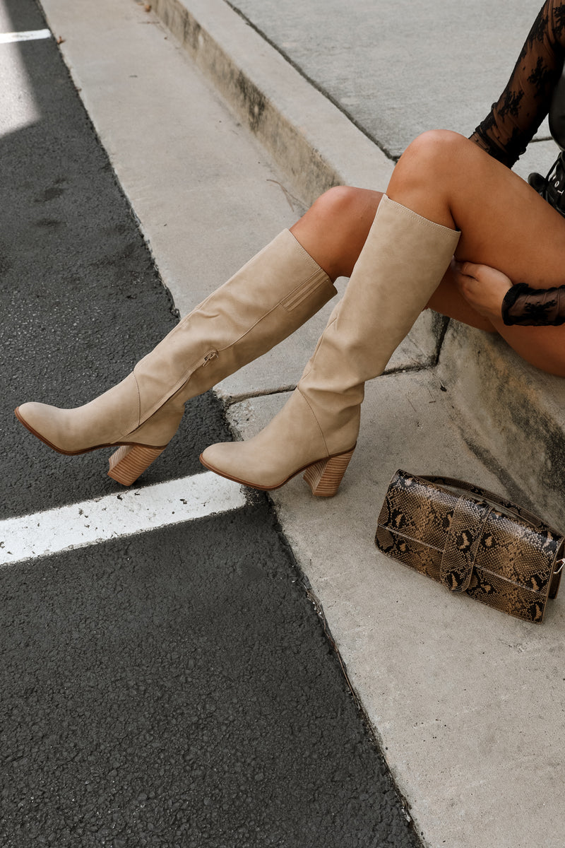Shiloh Khaki Knee High Boot