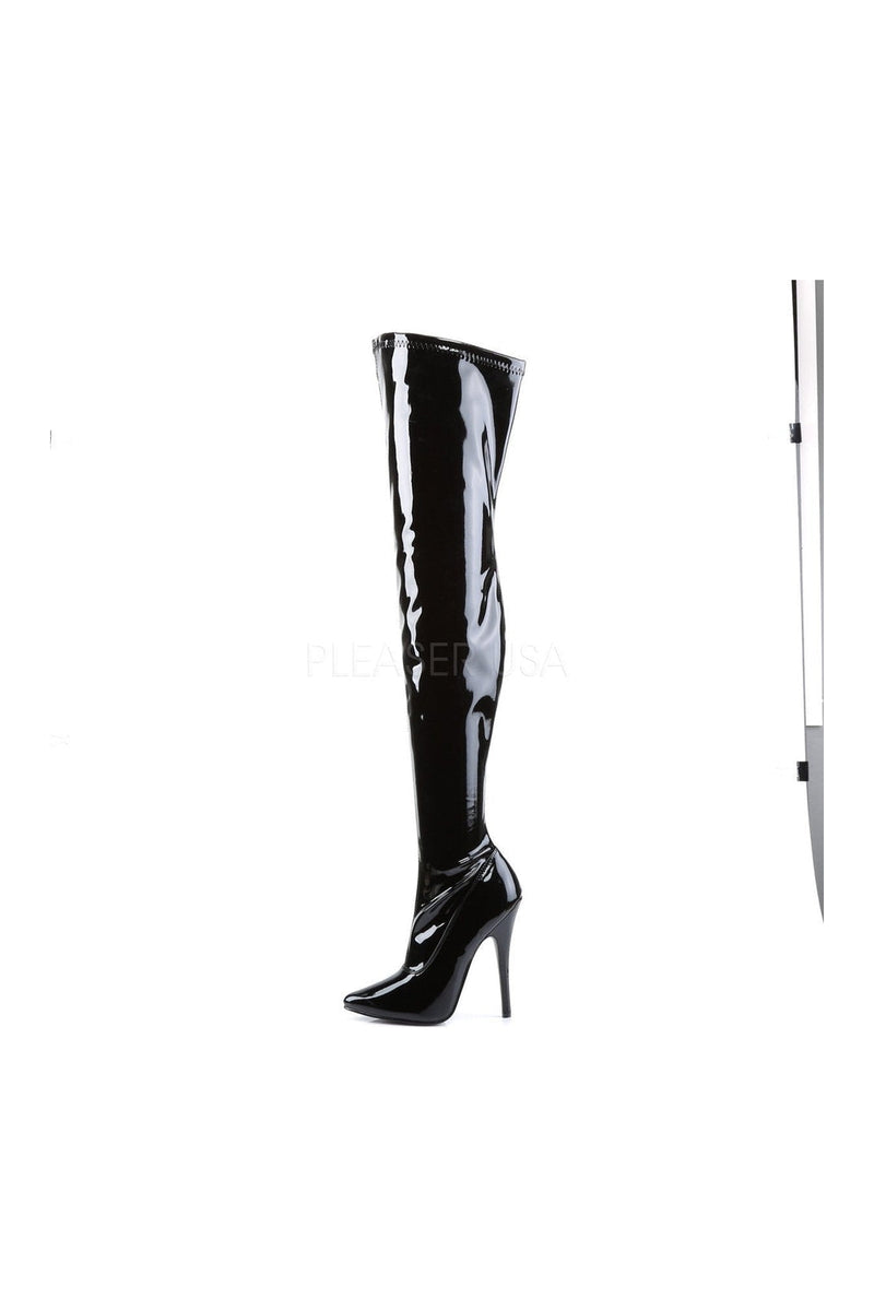 DOMINA-3000 Thigh Boot | Black Patent