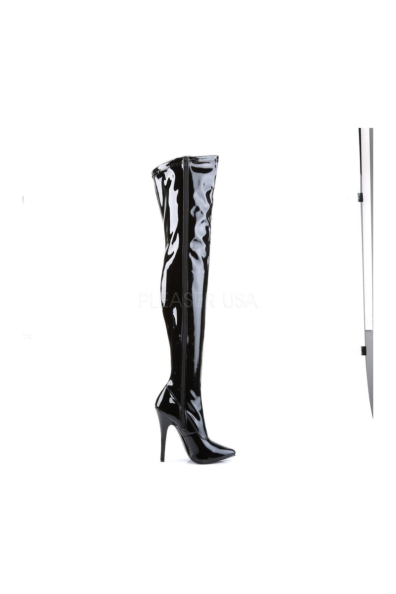DOMINA-3000 Thigh Boot | Black Patent