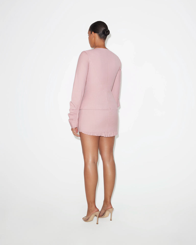 Long Sleeve Corset Top | Blush
