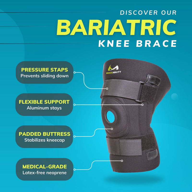 Big Knee Brace for Large Legs | Plus Size Patella Support Sleeve with Adjustable Thigh & Calf Straps