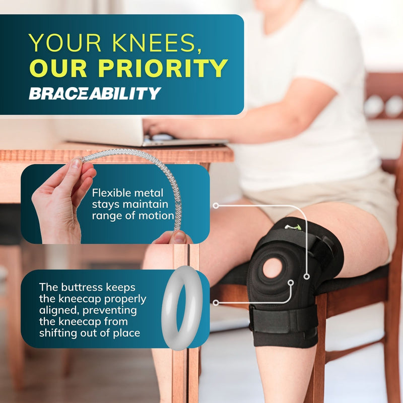 Big Knee Brace for Large Legs | Plus Size Patella Support Sleeve with Adjustable Thigh & Calf Straps