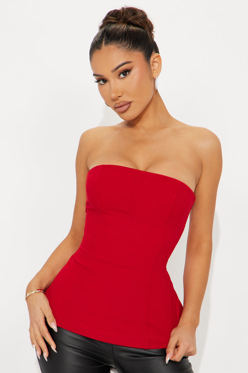 Modern Fairy Tale Strapless Corset Top - Red