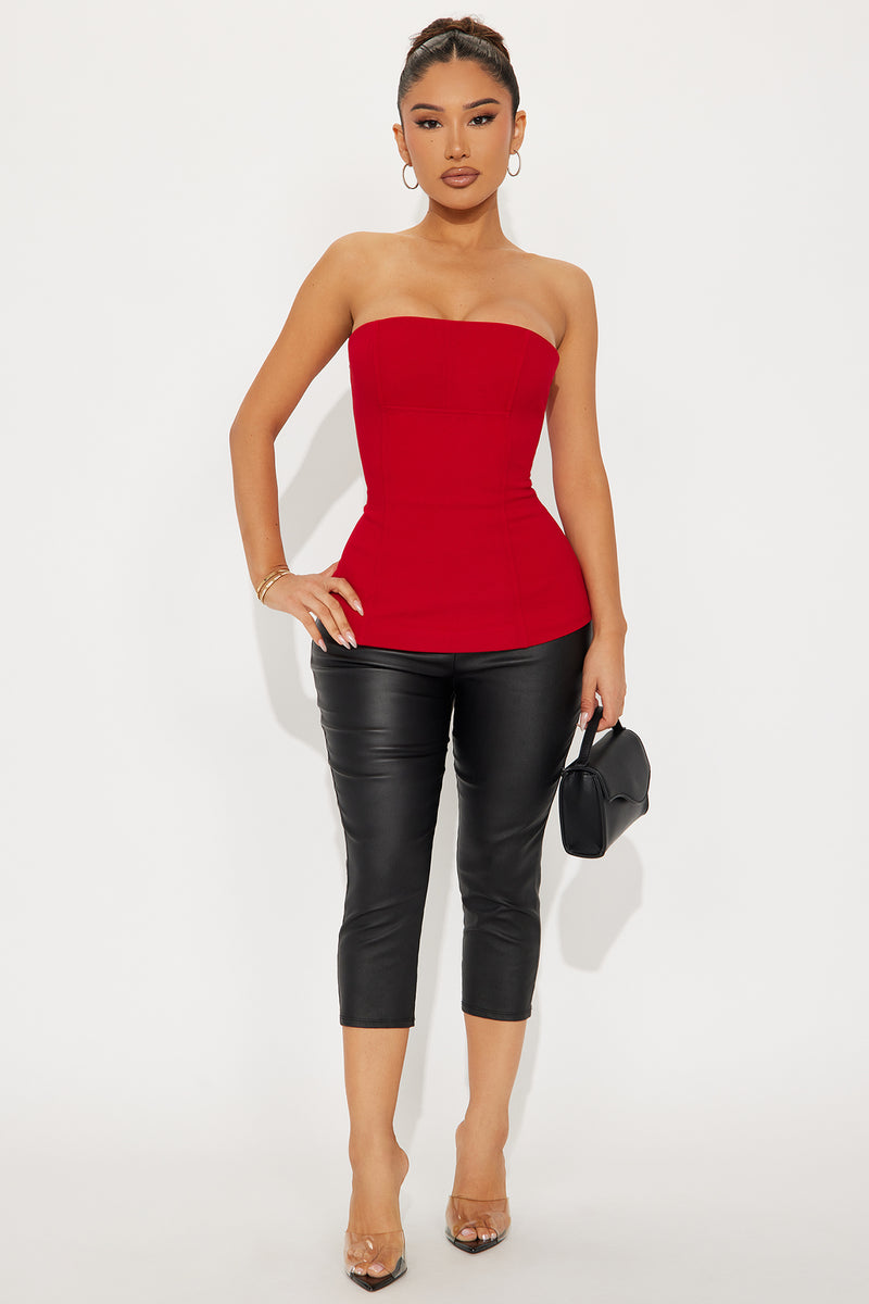 Modern Fairy Tale Strapless Corset Top - Red