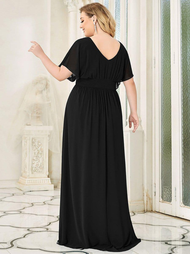 pretty AMBRYN|Plus Size Empire Waist Chiffon Formal Maxi Evening Dress