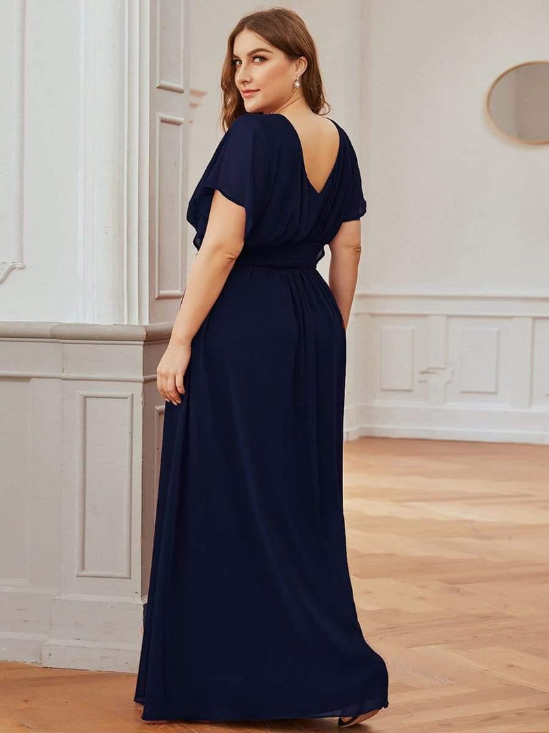 pretty AMBRYN|Plus Size Empire Waist Chiffon Formal Maxi Evening Dress