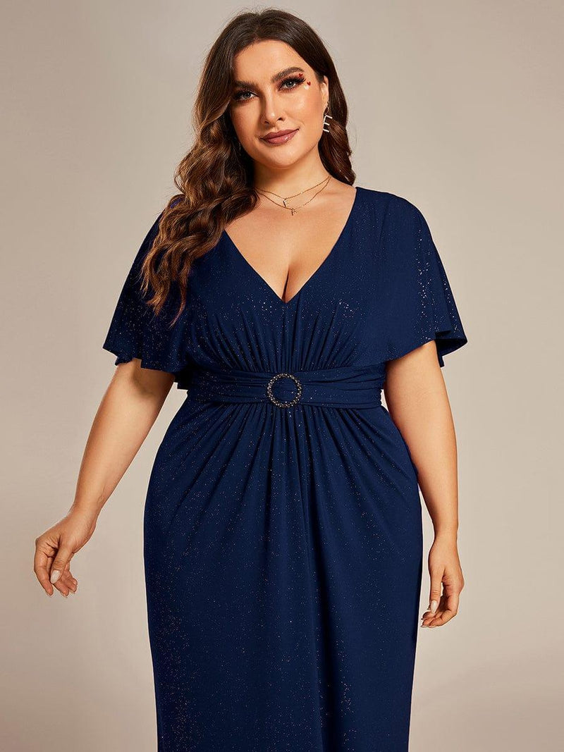 pretty LUXE|Elegant Plus Size Glitter Bat-Wing Sleeve Mermaid Evening Dress(Final Sale)