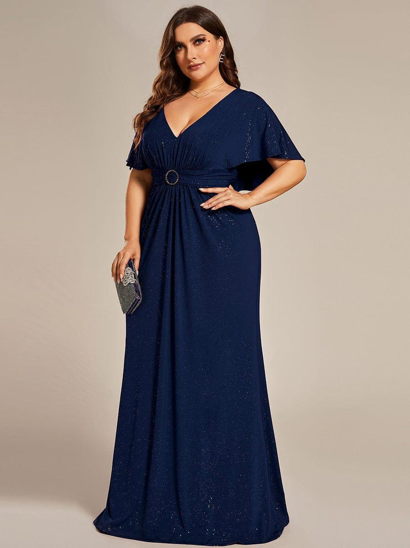 pretty LUXE|Elegant Plus Size Glitter Bat-Wing Sleeve Mermaid Evening Dress(Final Sale)