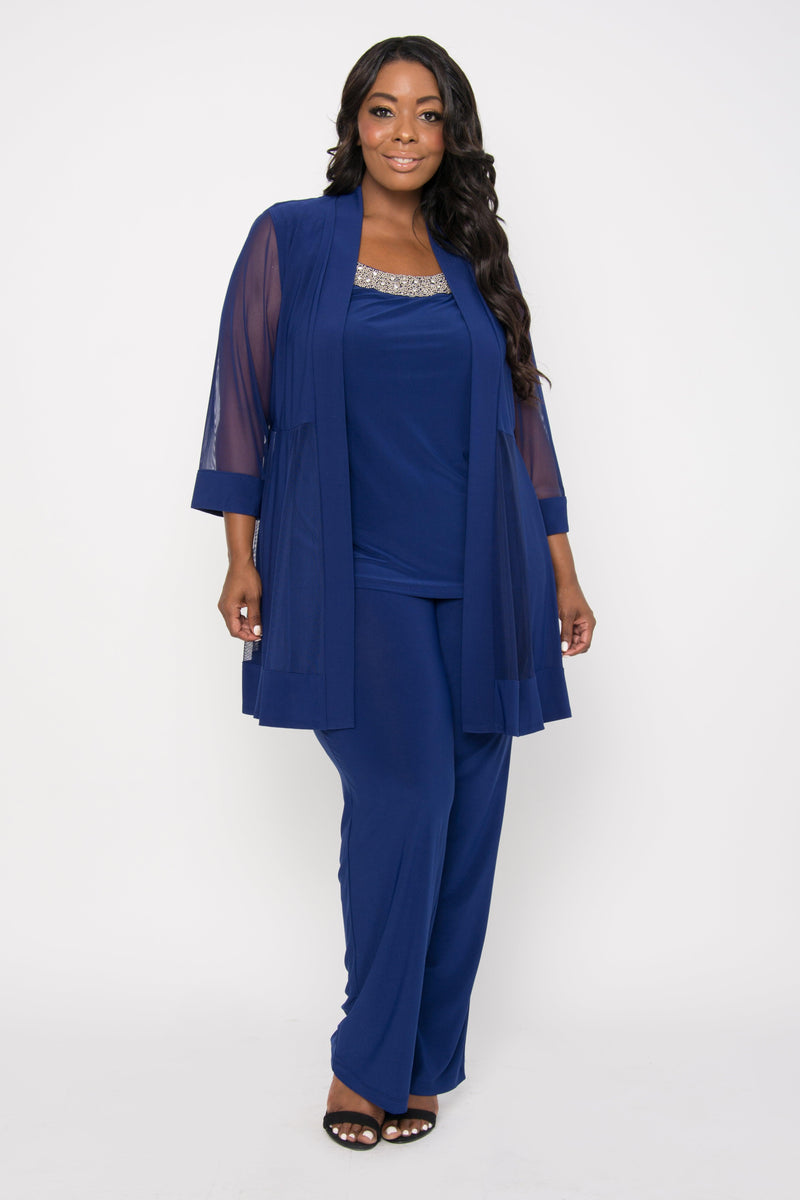 R&M Richards 8764W Plus Size Formal Pants Suit