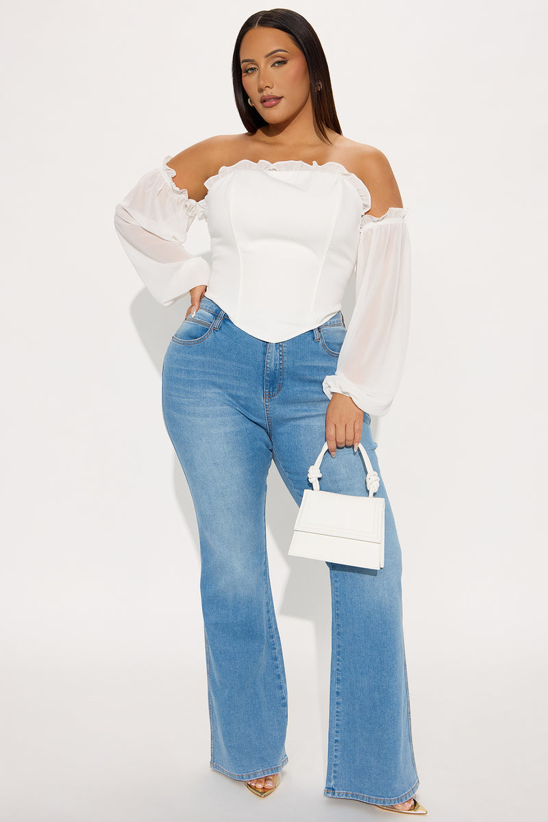 Have It All Off Shoulder Corset Top - White