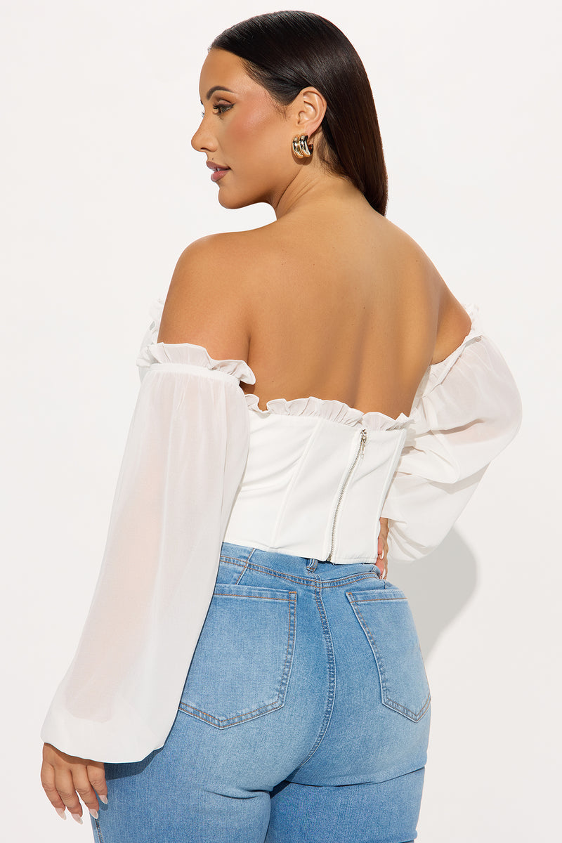 Have It All Off Shoulder Corset Top - White