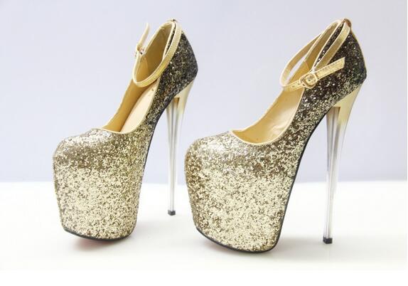 Sable - 20cm Heel Drag Queen Sequin Platform Shoes - Plus size