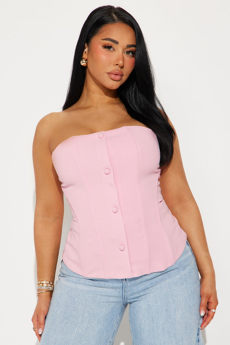 Looking Sharp Corset Top - Pink
